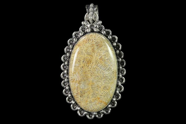 Million Year Old Fossil Coral Pendant - Indonesia #143689